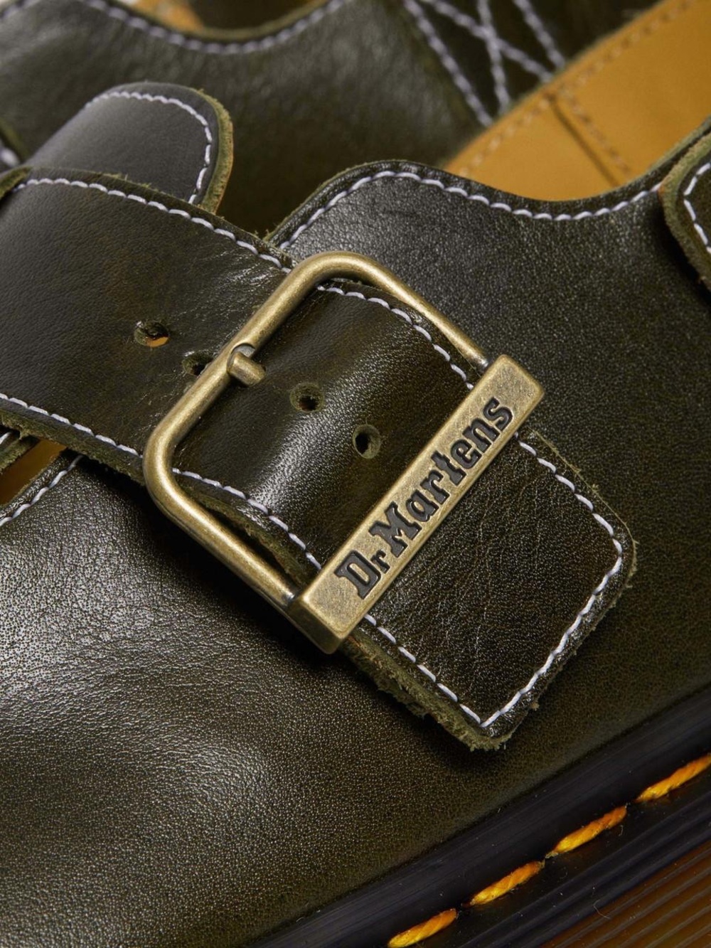 Dr. Martens unisex  black Leather Monk-Strap Slingback Shoe - Picture 3 of 10
